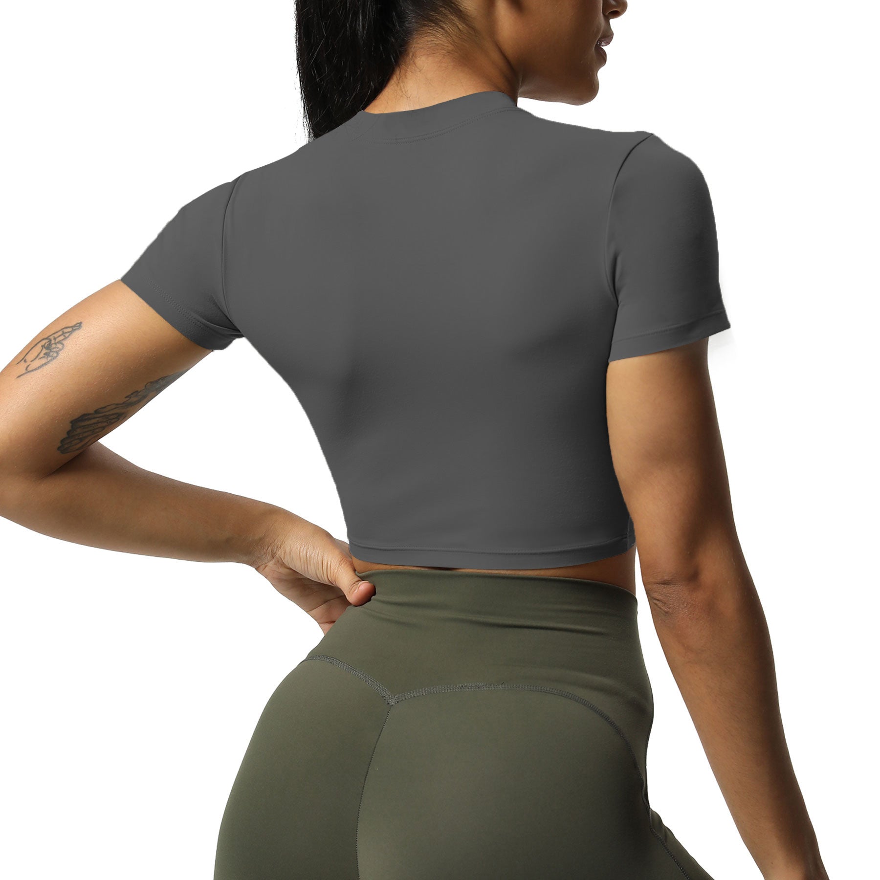 Aoxjox Short Sleeve Classic Cropped T-Shirt