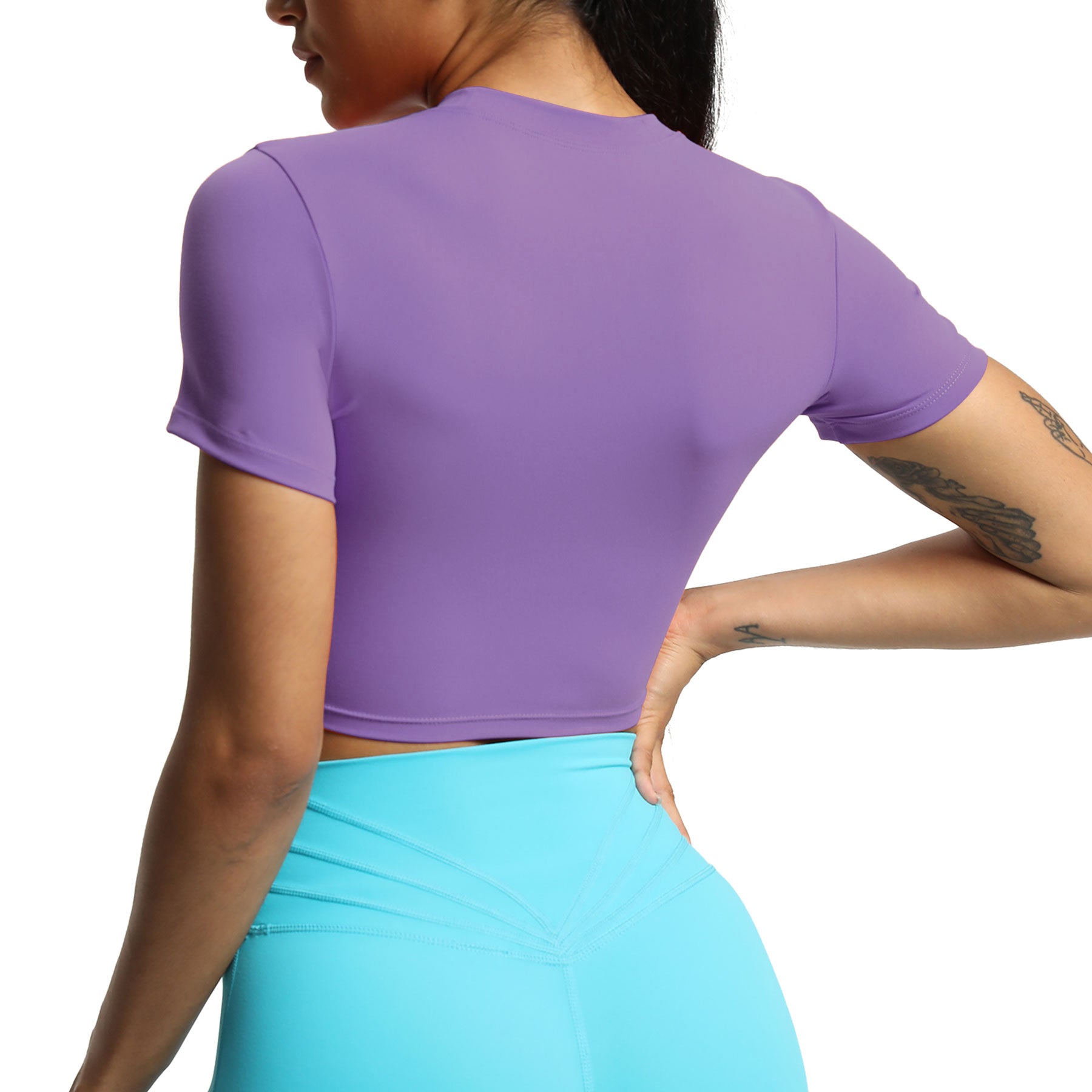 Aoxjox Short Sleeve Classic Cropped T-Shirt