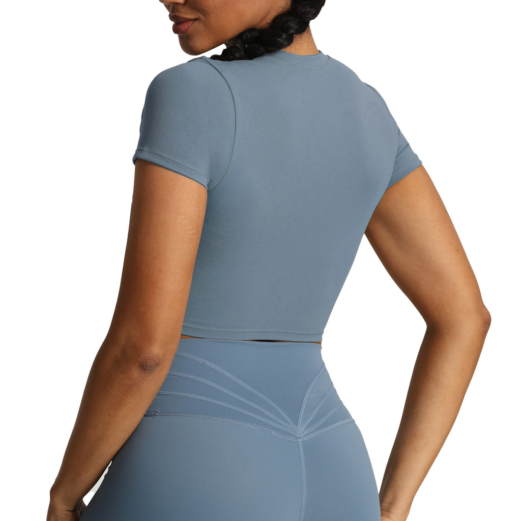 Aoxjox Short Sleeve Classic Cropped T-Shirt
