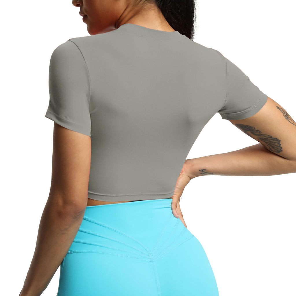 Aoxjox Short Sleeve Classic Cropped T-Shirt