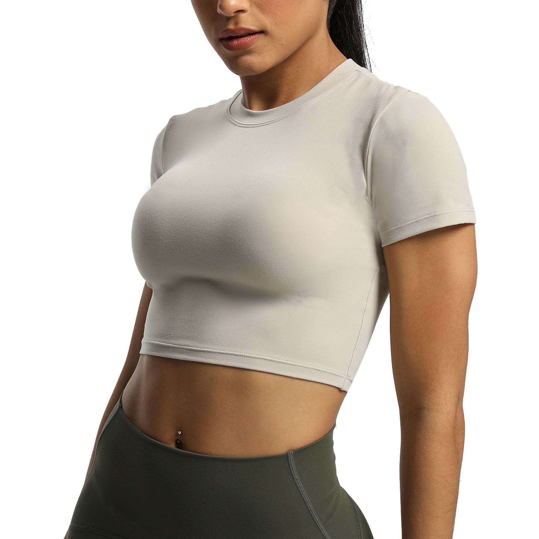 Aoxjox Short Sleeve Classic Cropped T-Shirt