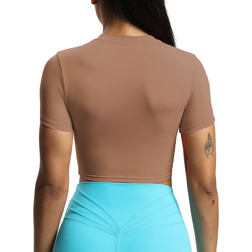 Aoxjox Short Sleeve Classic Cropped T-Shirt