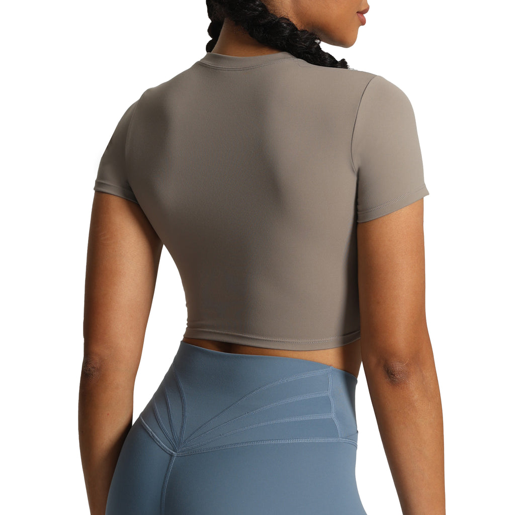 Aoxjox Short Sleeve Classic Cropped T-Shirt
