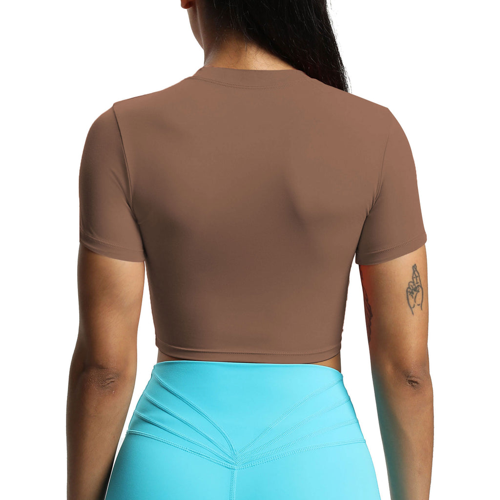 Aoxjox Short Sleeve Classic Cropped T-Shirt