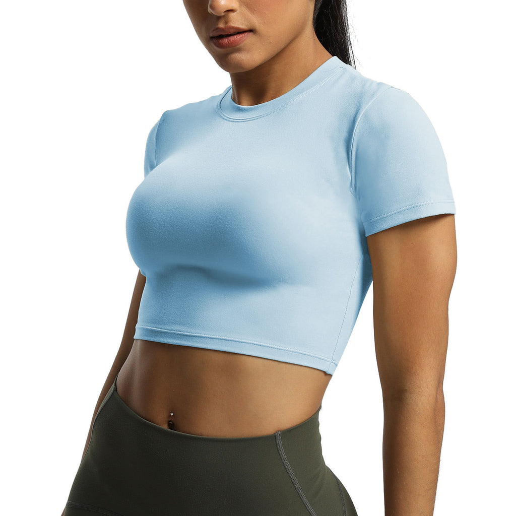 Aoxjox Short Sleeve Classic Cropped T-Shirt