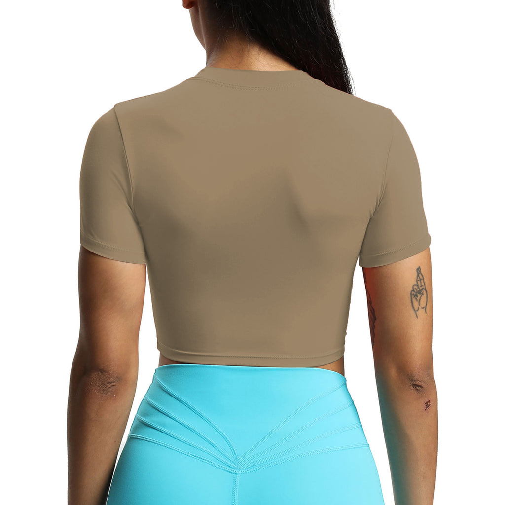Aoxjox Short Sleeve Classic Cropped T-Shirt