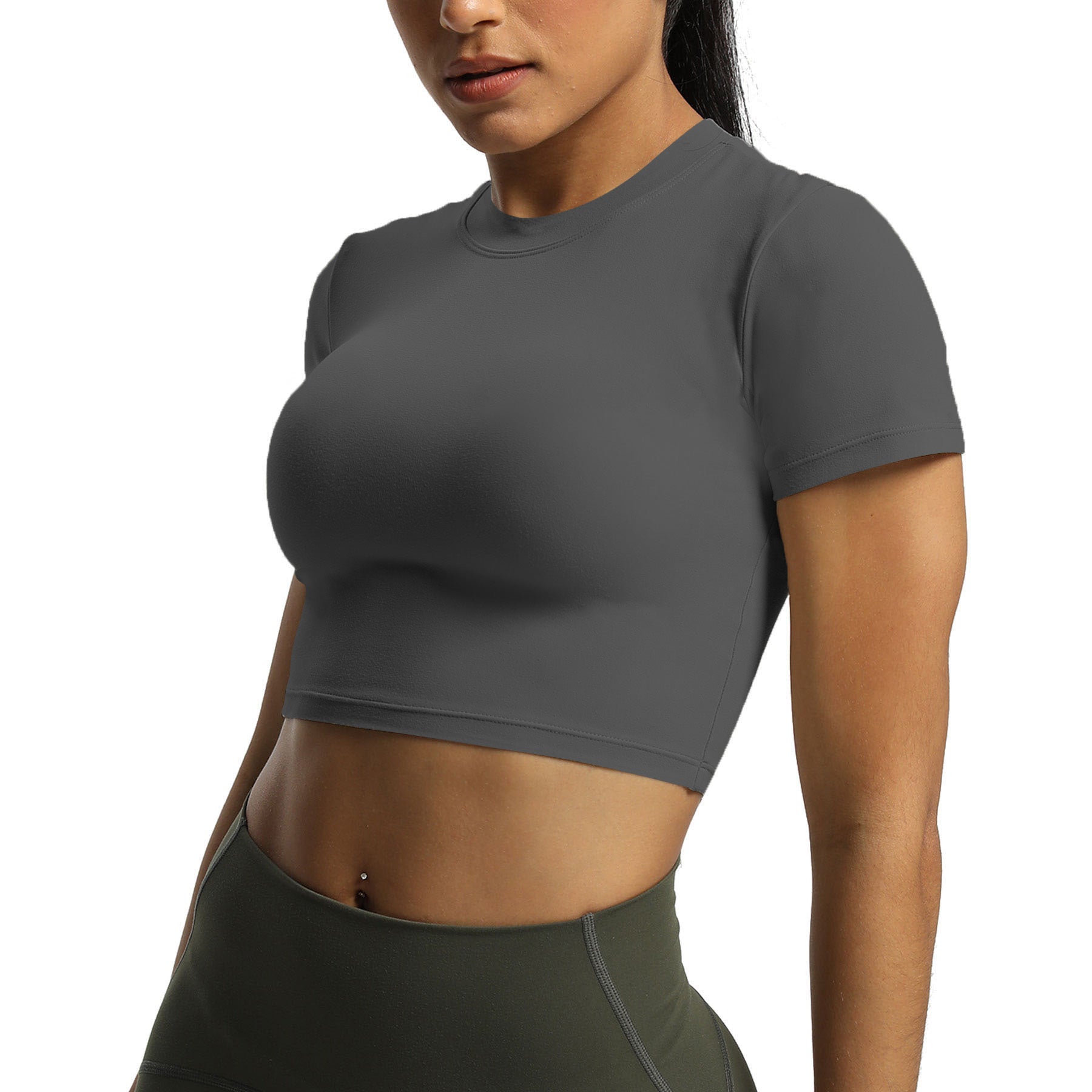 Aoxjox Short Sleeve Classic Cropped T-Shirt