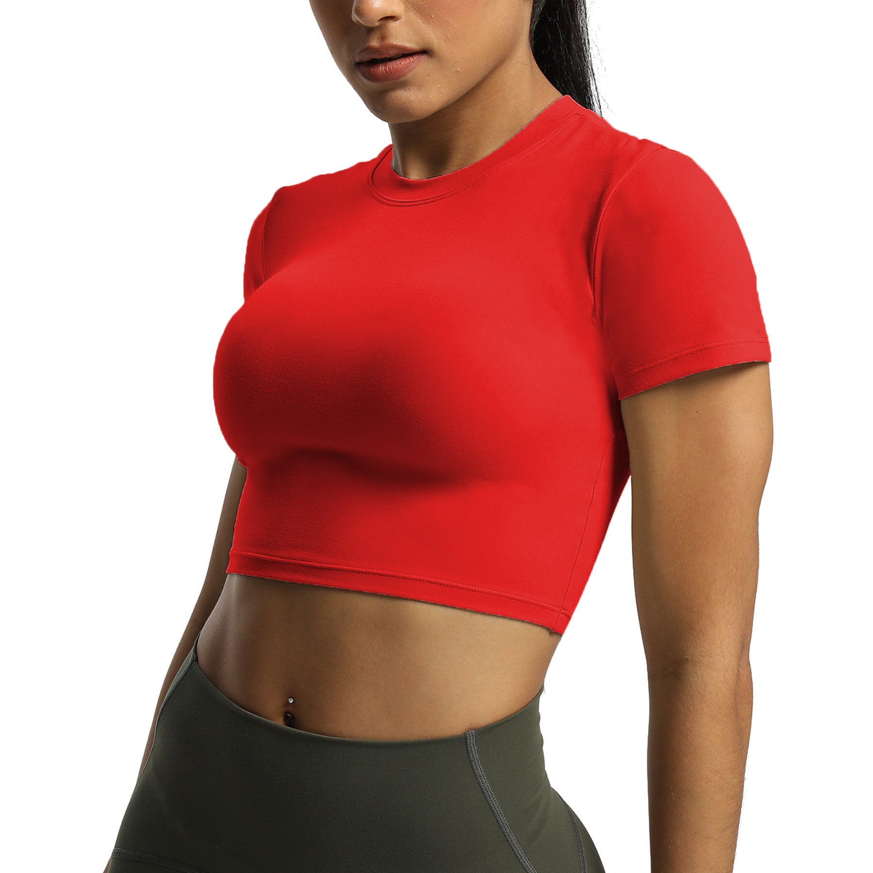 Aoxjox Short Sleeve Classic Cropped T-Shirt