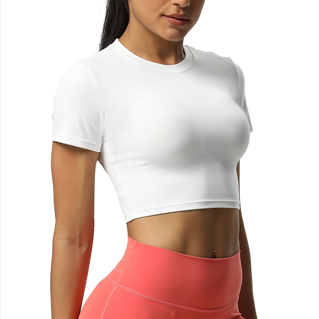 Aoxjox Short Sleeve Classic Cropped T-Shirt