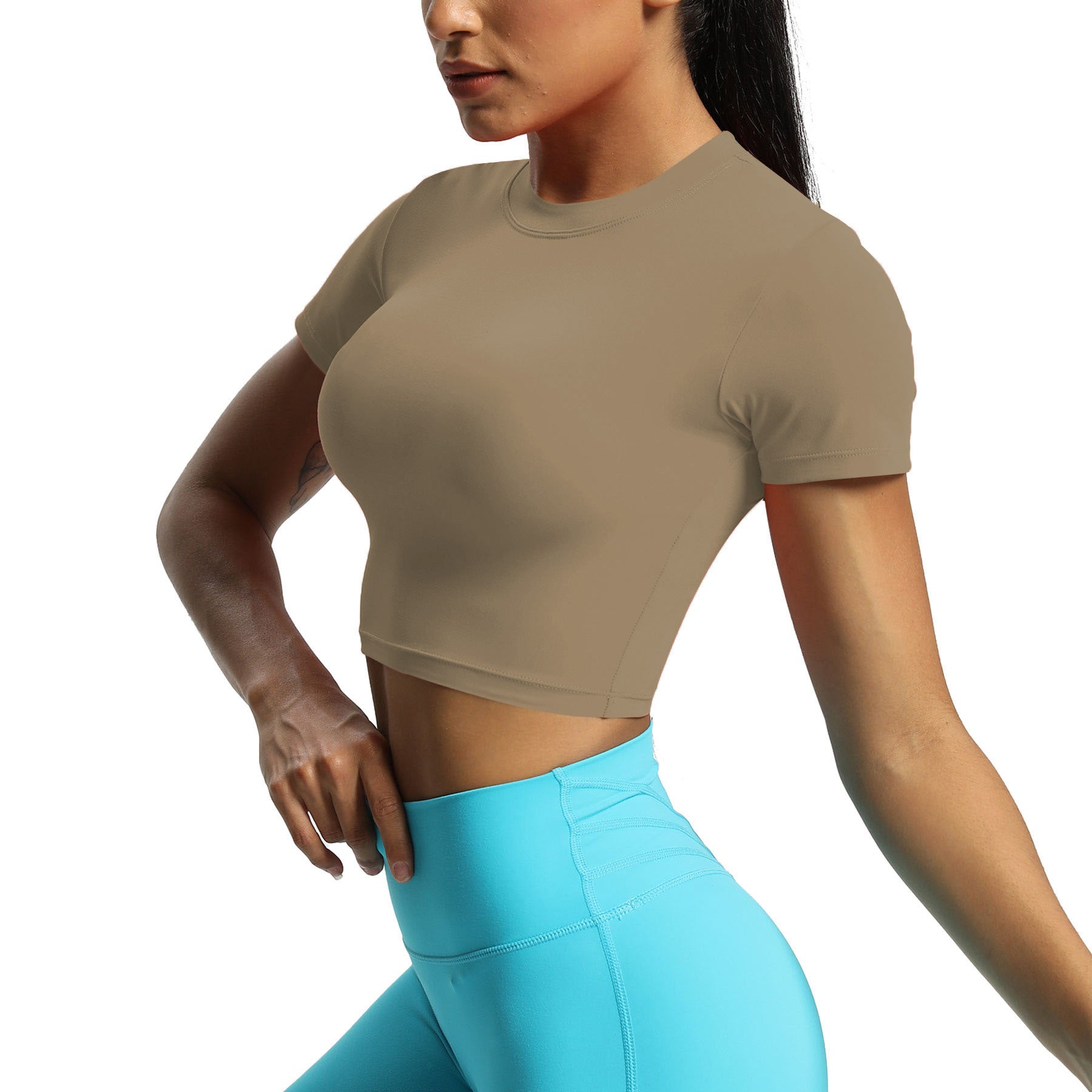 Aoxjox Short Sleeve Classic Cropped T-Shirt