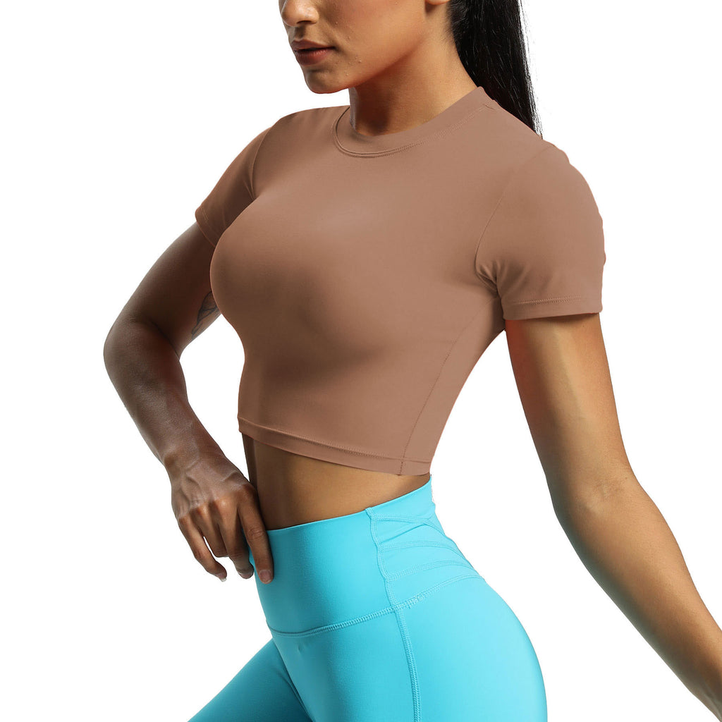 Aoxjox Short Sleeve Classic Cropped T-Shirt
