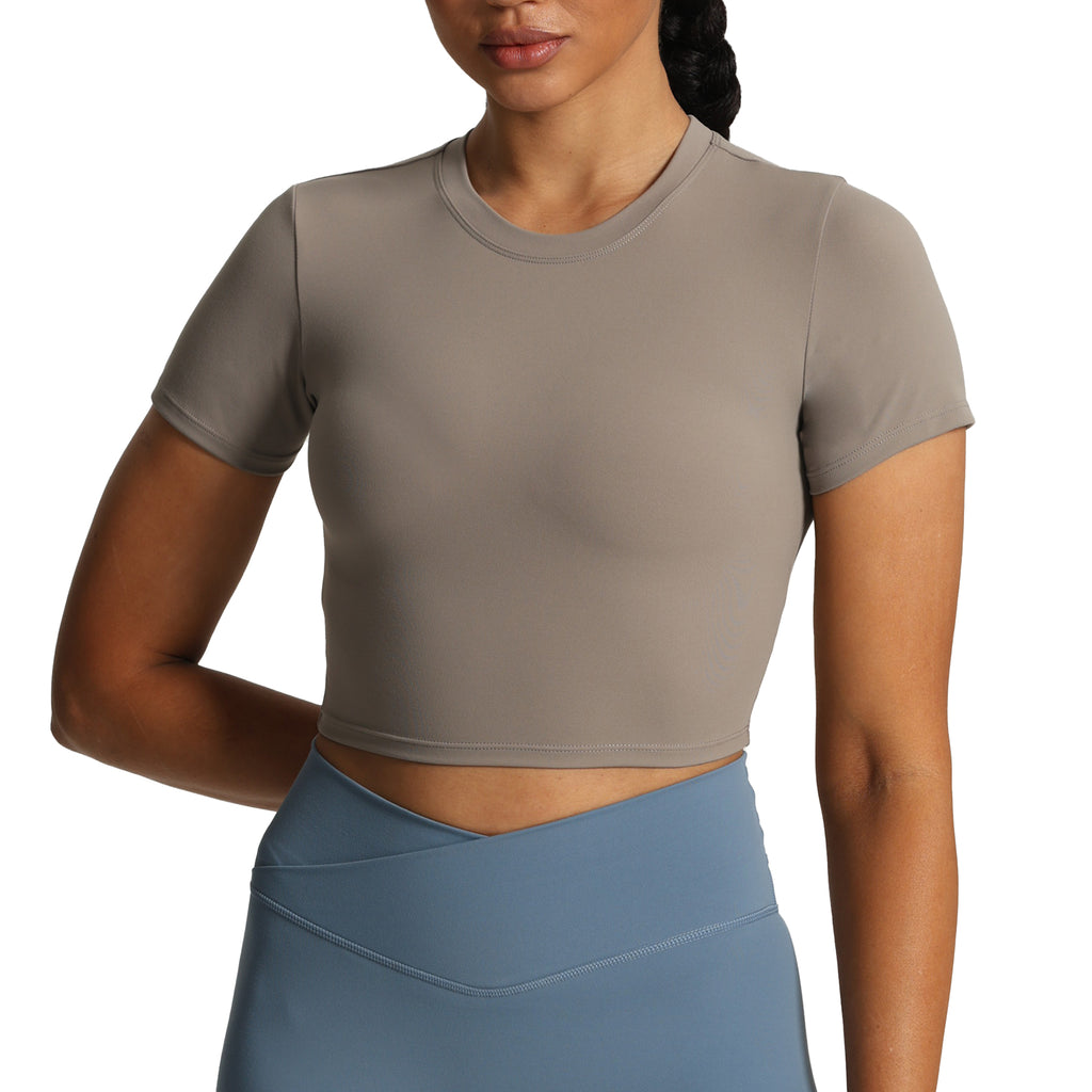 Aoxjox Short Sleeve Classic Cropped T-Shirt