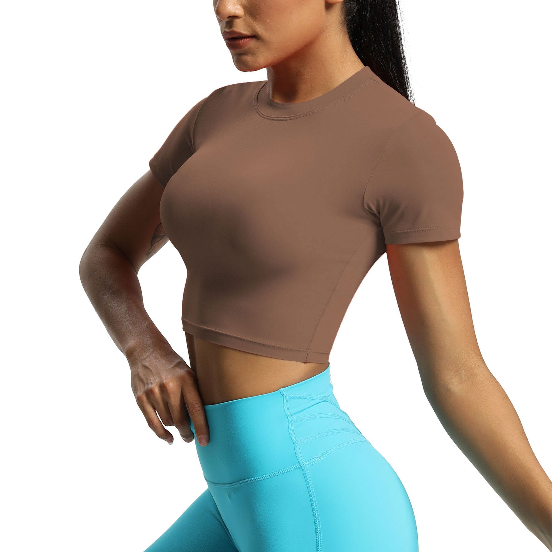 Aoxjox Short Sleeve Classic Cropped T-Shirt