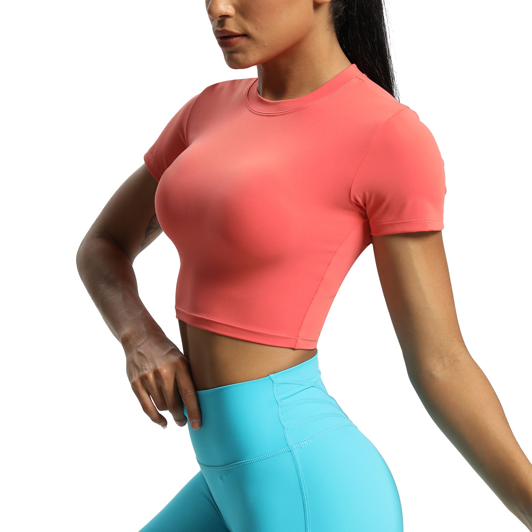 Aoxjox Short Sleeve Classic Cropped T-Shirt