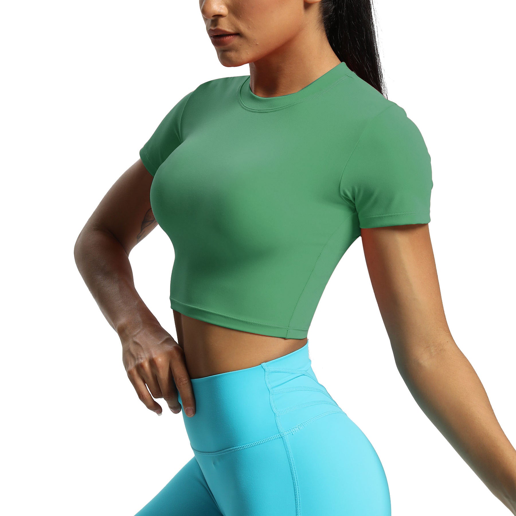 Aoxjox Short Sleeve Classic Cropped T-Shirt
