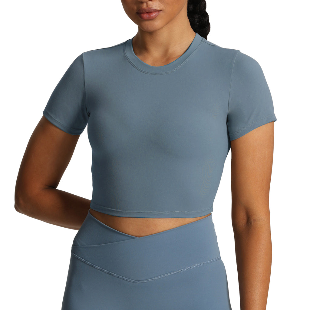 Aoxjox Short Sleeve Classic Cropped T-Shirt