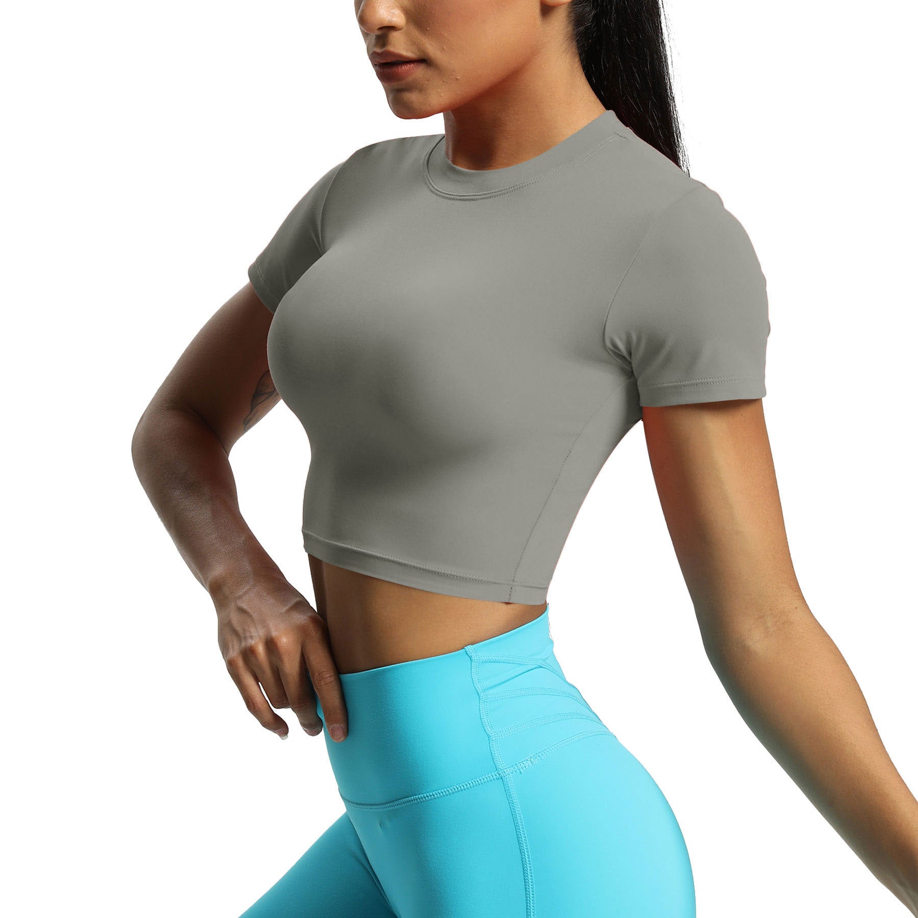 Aoxjox Short Sleeve Classic Cropped T-Shirt