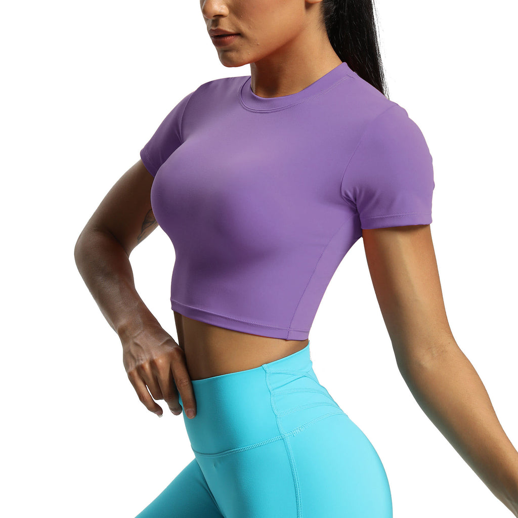 Aoxjox Short Sleeve Classic Cropped T-Shirt