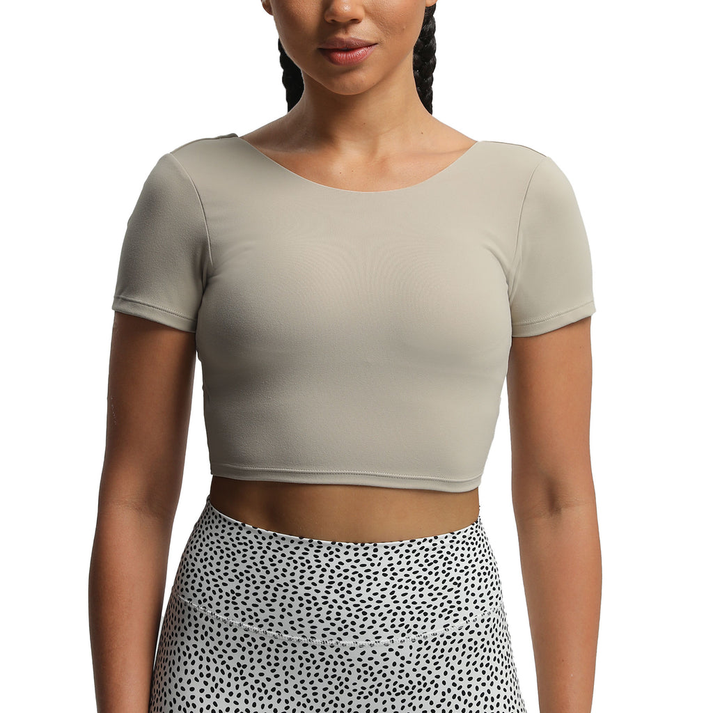 Aoxjox "Emma" Short Sleeve Twist Back Top