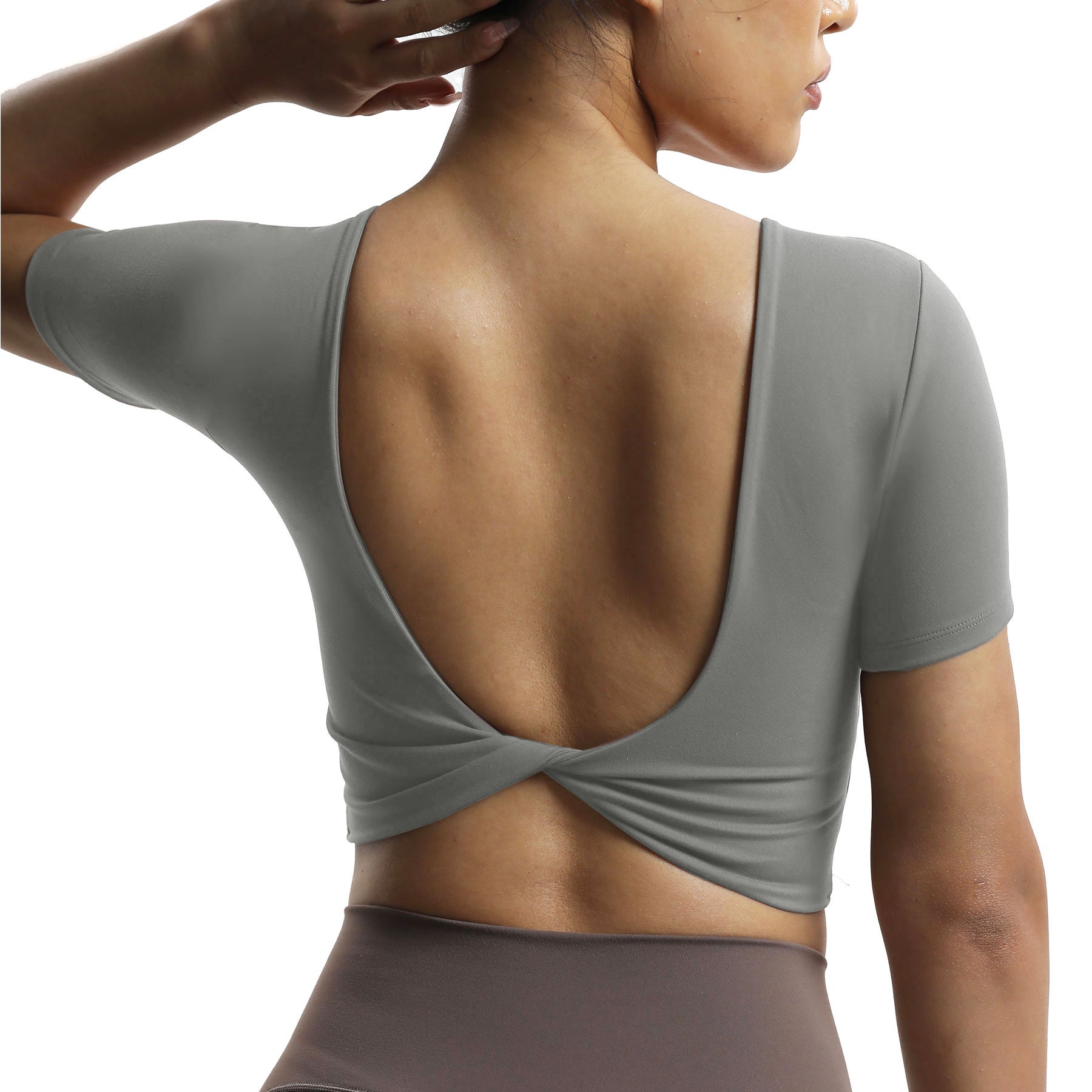Aoxjox "Emma" Short Sleeve Twist Back Top