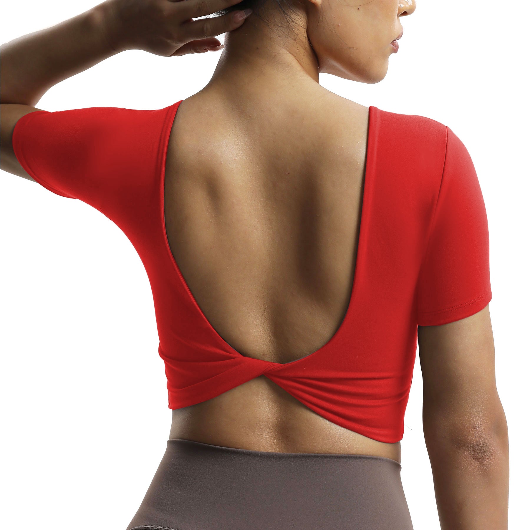 Aoxjox "Emma" Short Sleeve Twist Back Top