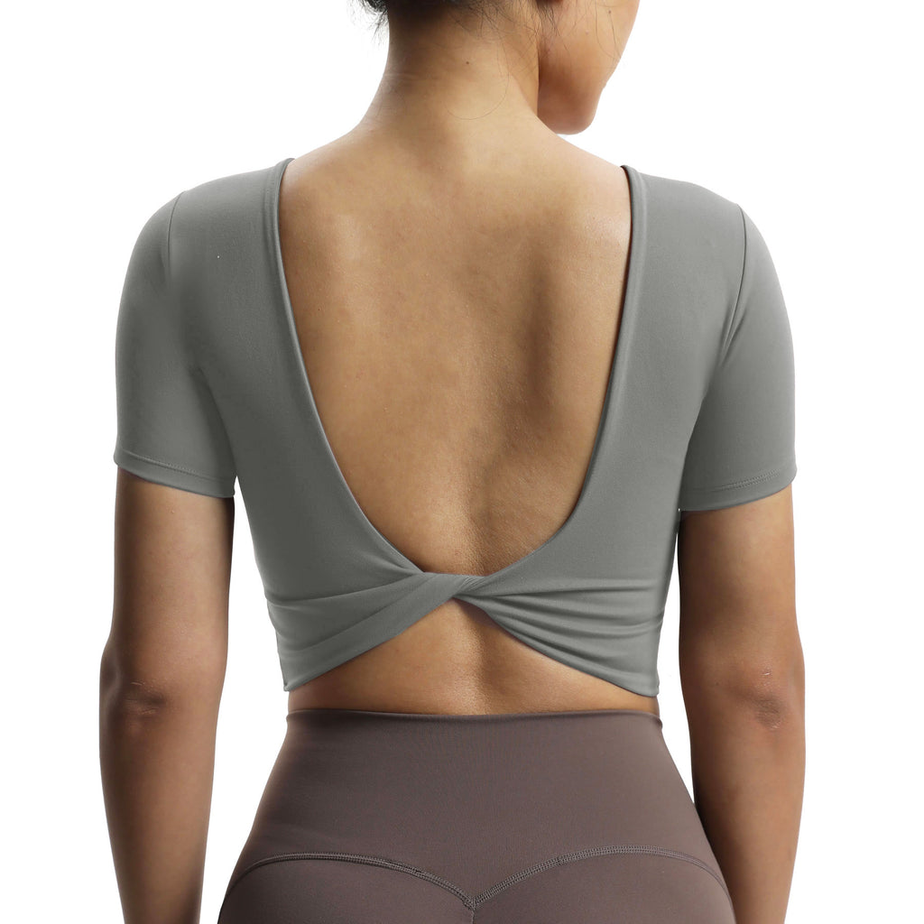 Aoxjox "Emma" Short Sleeve Twist Back Top