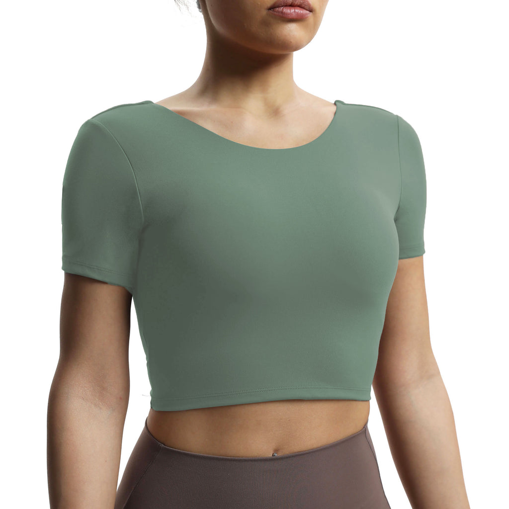 Aoxjox "Emma" Short Sleeve Twist Back Top