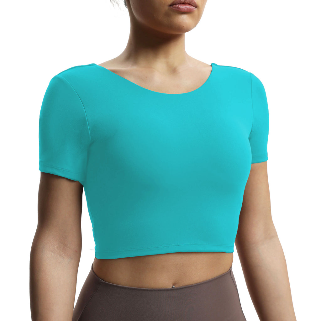 Aoxjox "Emma" Short Sleeve Twist Back Top