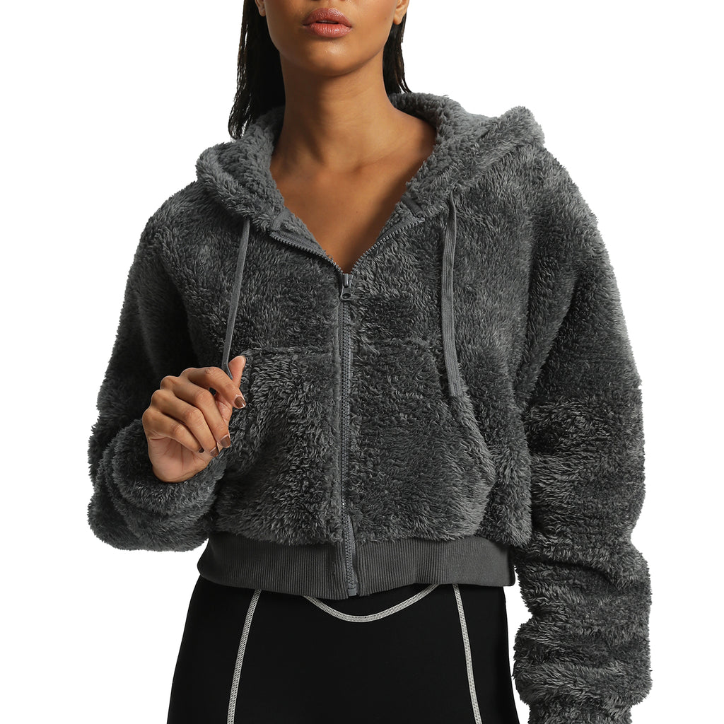 Aoxjox "Teddy" Oversized Hooded Zip Sweater