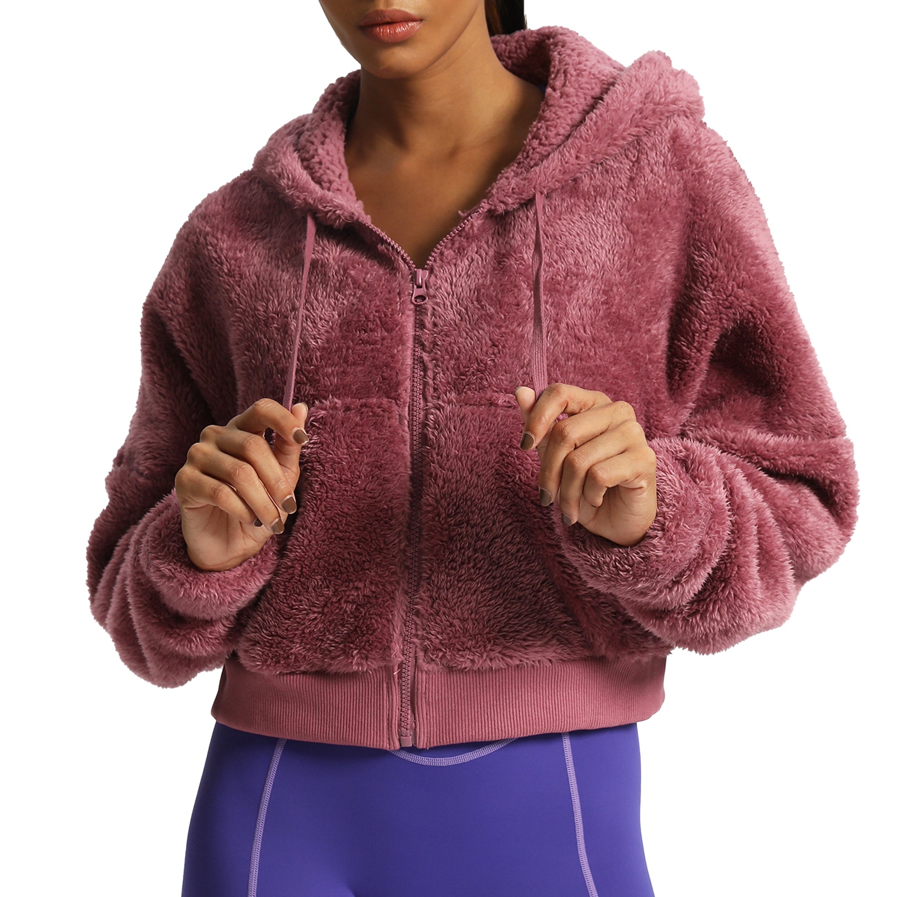 Aoxjox "Teddy" Oversized Hooded Zip Sweater
