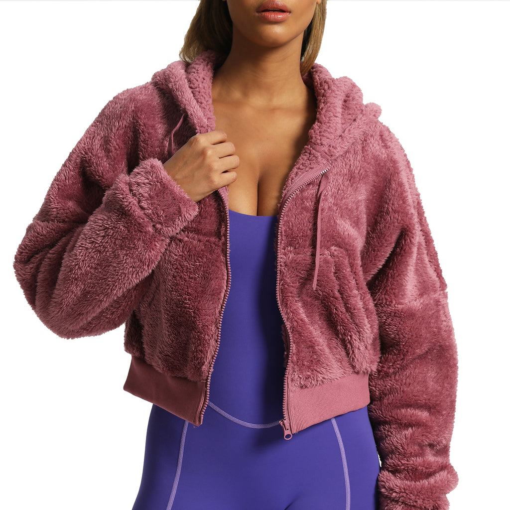 Aoxjox "Teddy" Oversized Hooded Zip Sweater
