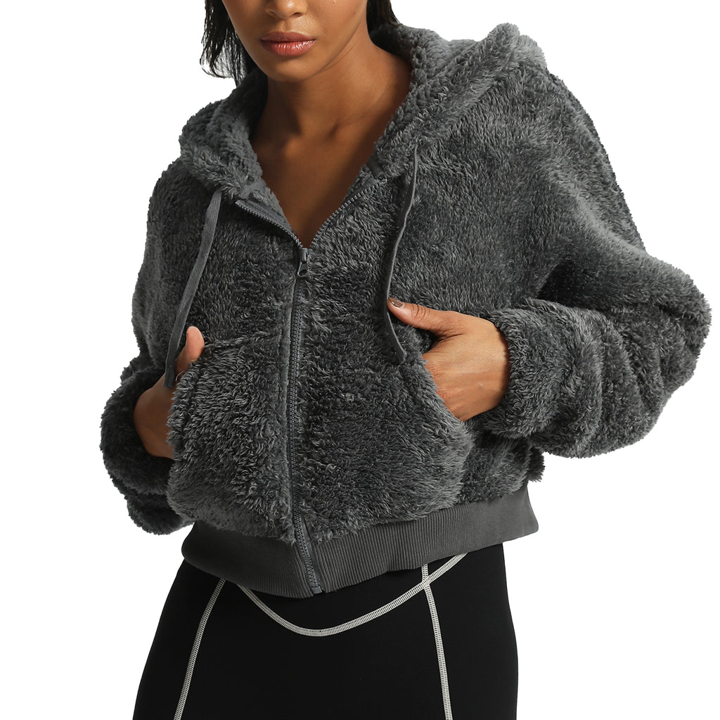 Aoxjox "Teddy" Oversized Hooded Zip Sweater