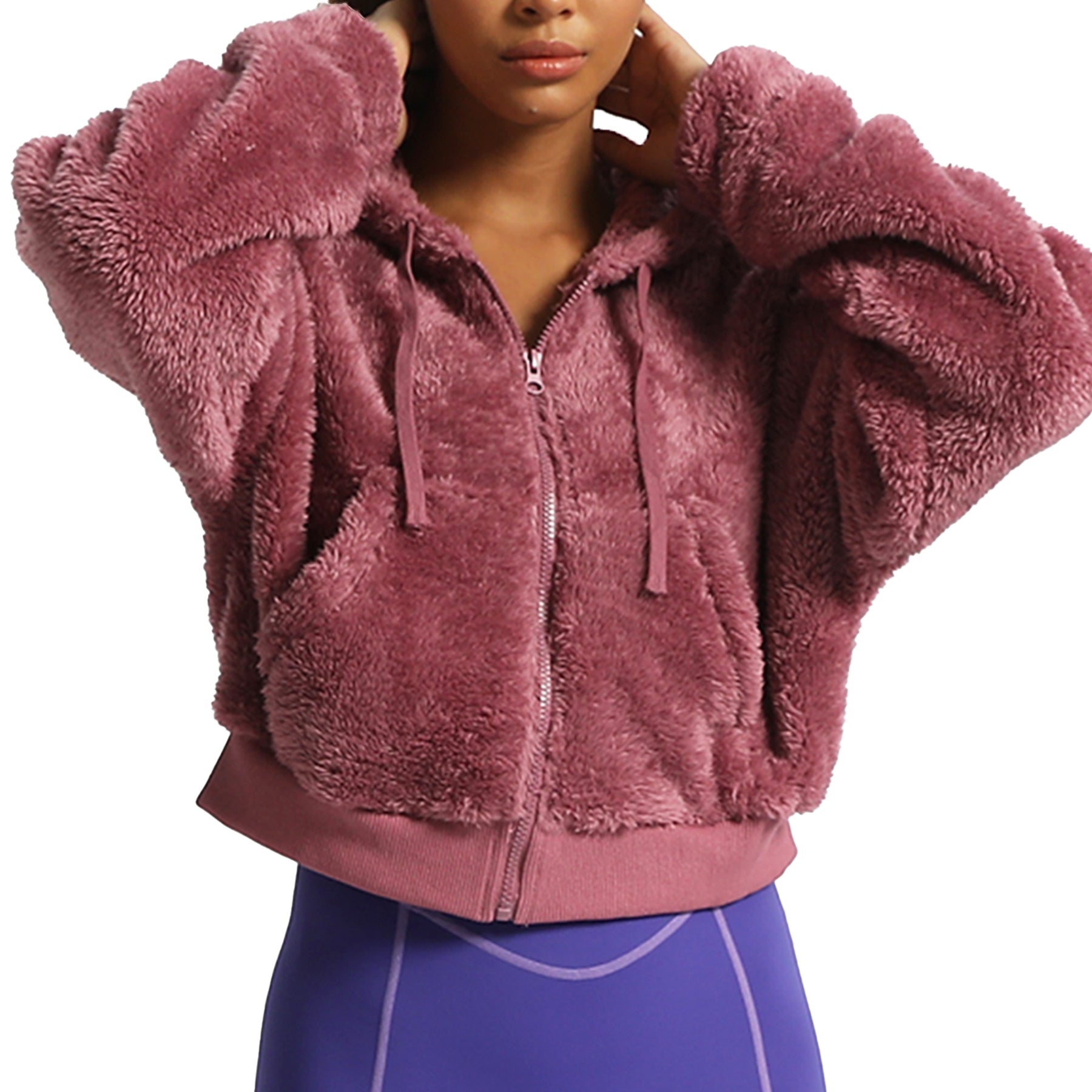 Aoxjox "Teddy" Oversized Hooded Zip Sweater
