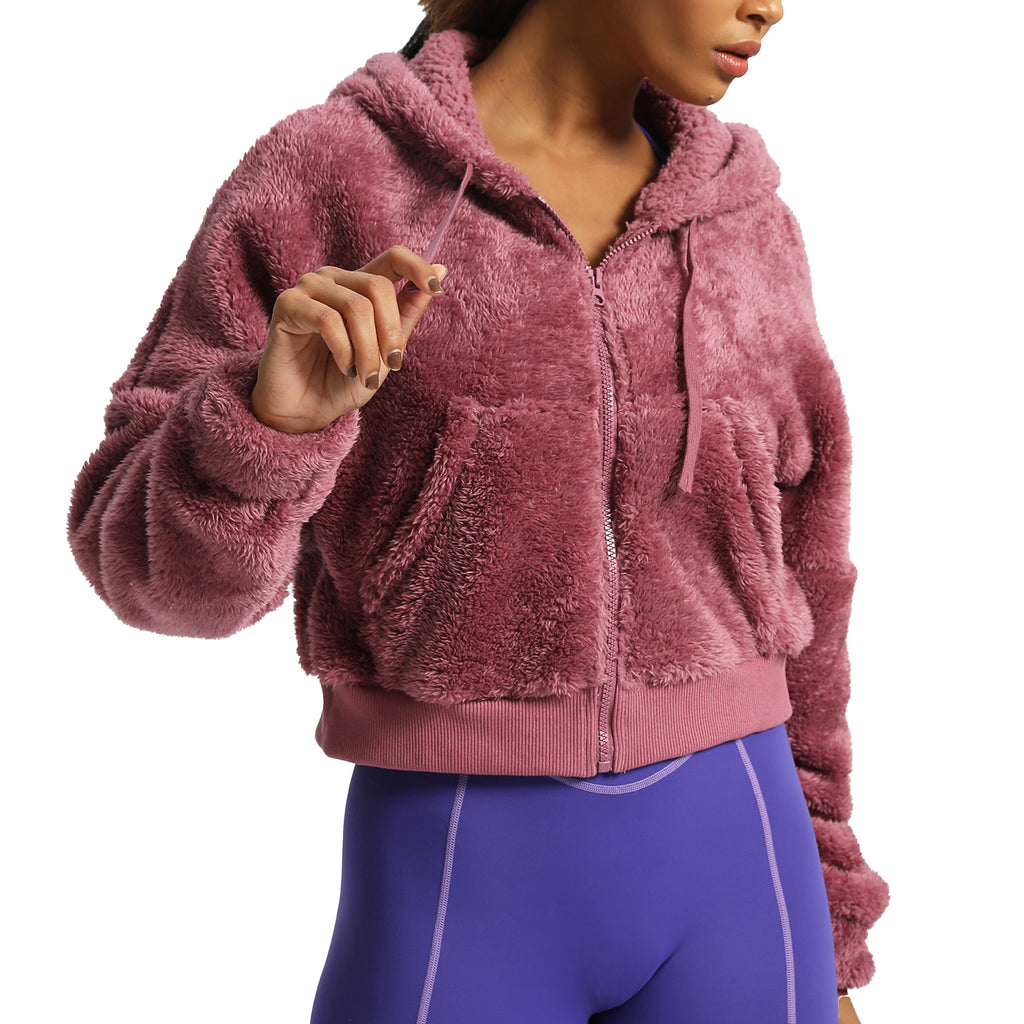 Aoxjox "Teddy" Oversized Hooded Zip Sweater