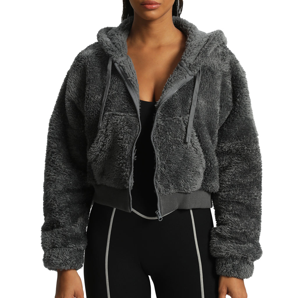 Aoxjox "Teddy" Oversized Hooded Zip Sweater