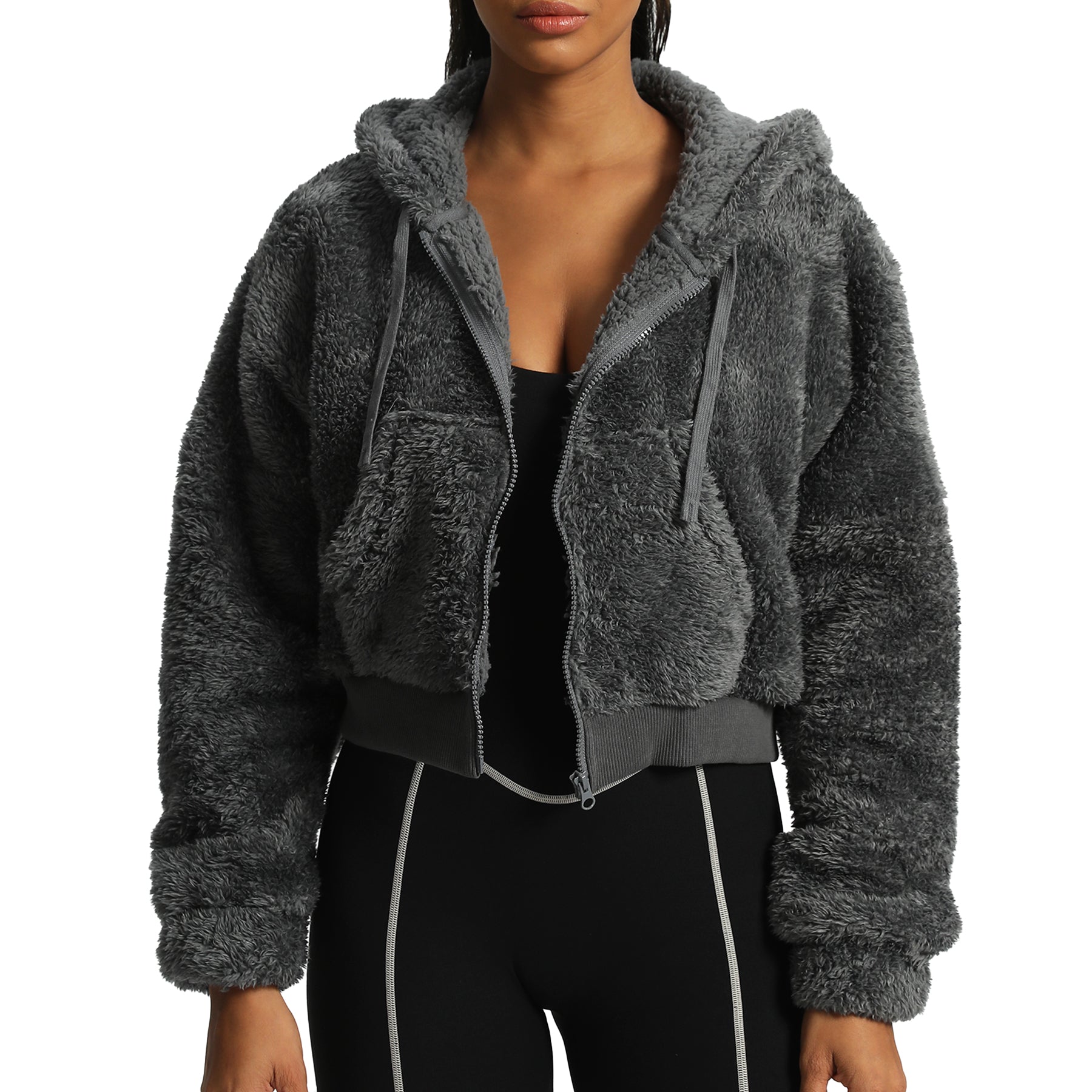 Aoxjox "Teddy" Oversized Hooded Zip Sweater