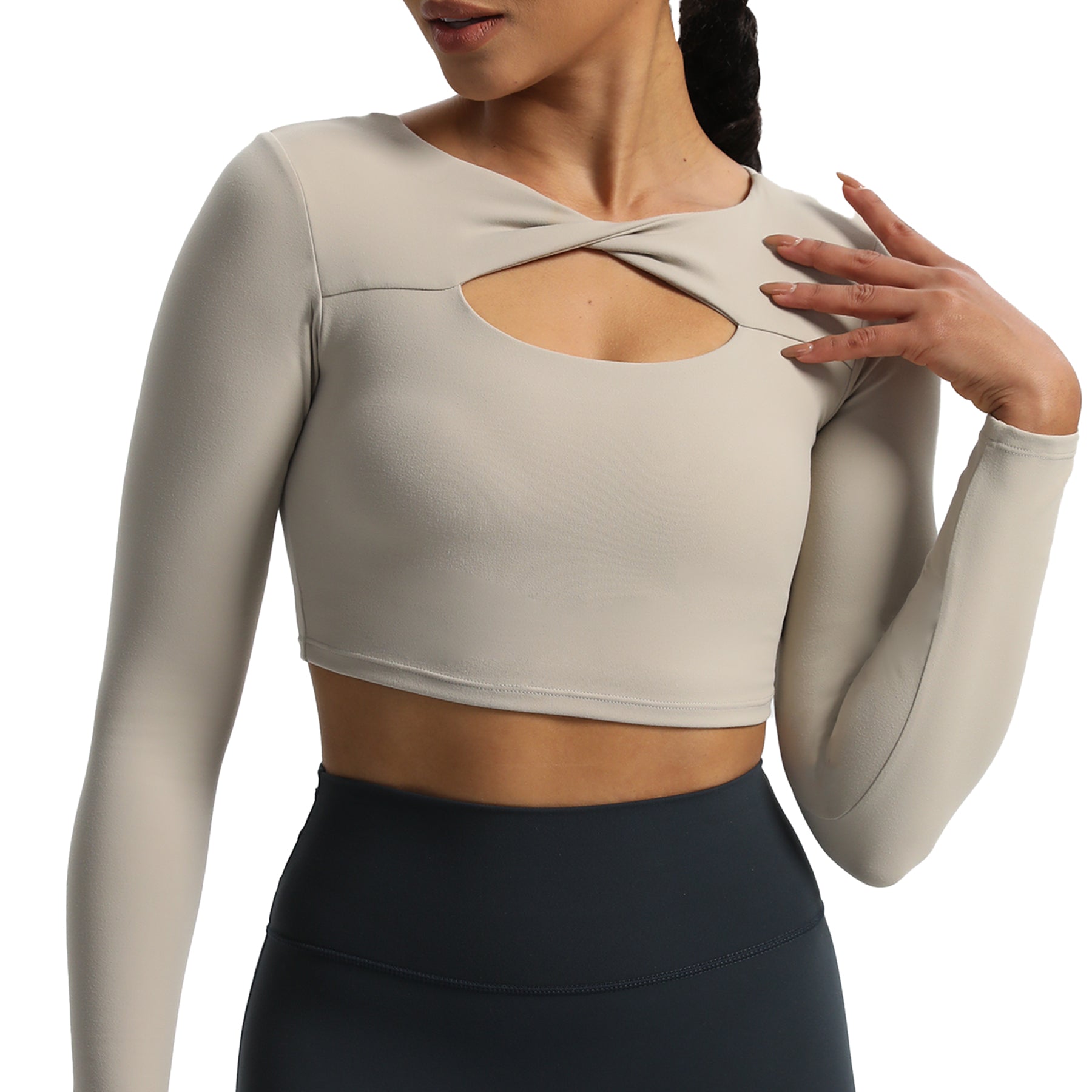 Aoxjox Tara Twist Long Sleeve Crop