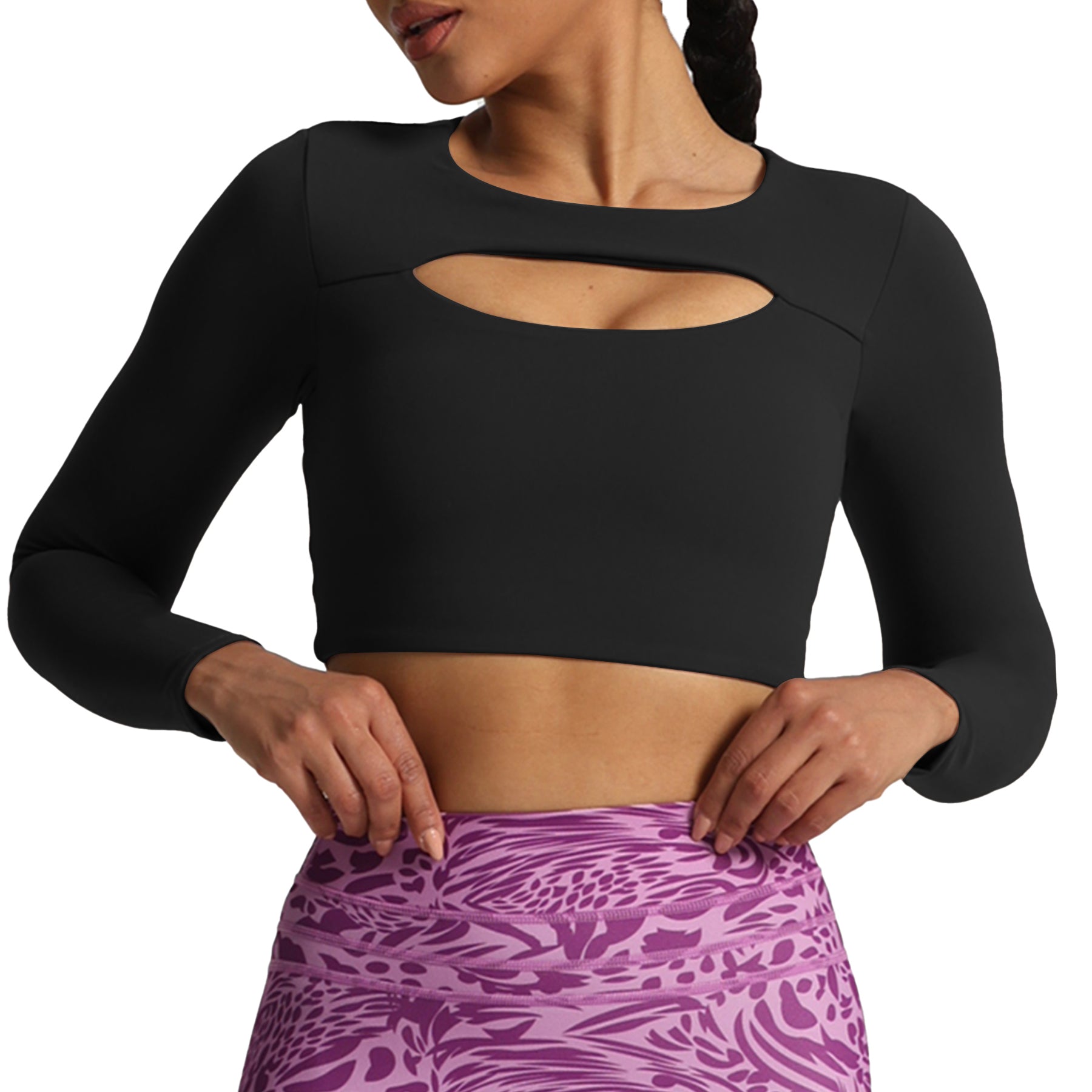 Aoxjox Lacey Long-Sleeve Crop