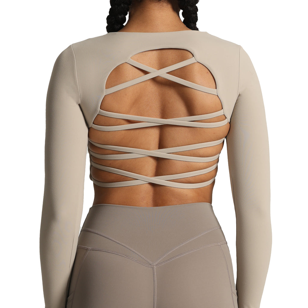 Aoxjox Lacey Long-Sleeve Crop