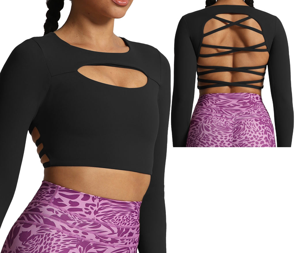 Aoxjox Lacey Long-Sleeve Crop