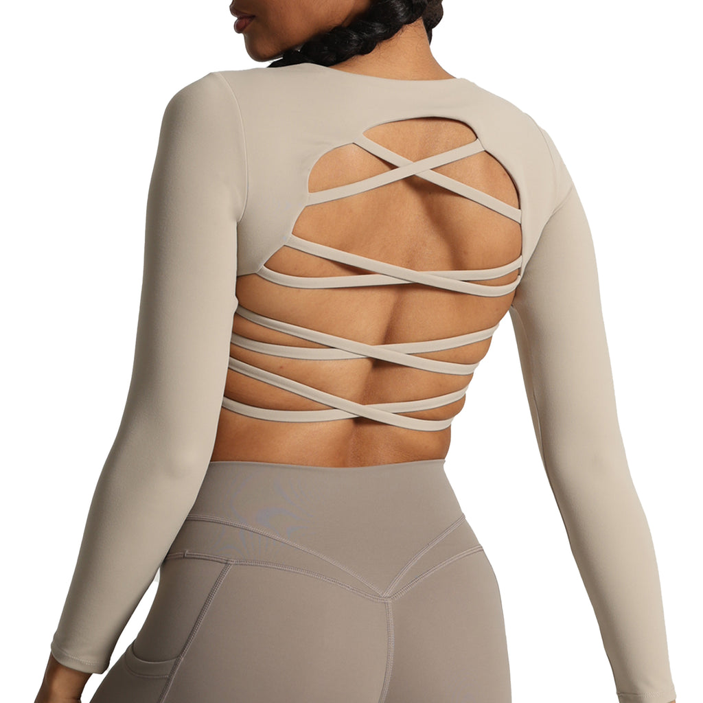 Aoxjox Lacey Long-Sleeve Crop