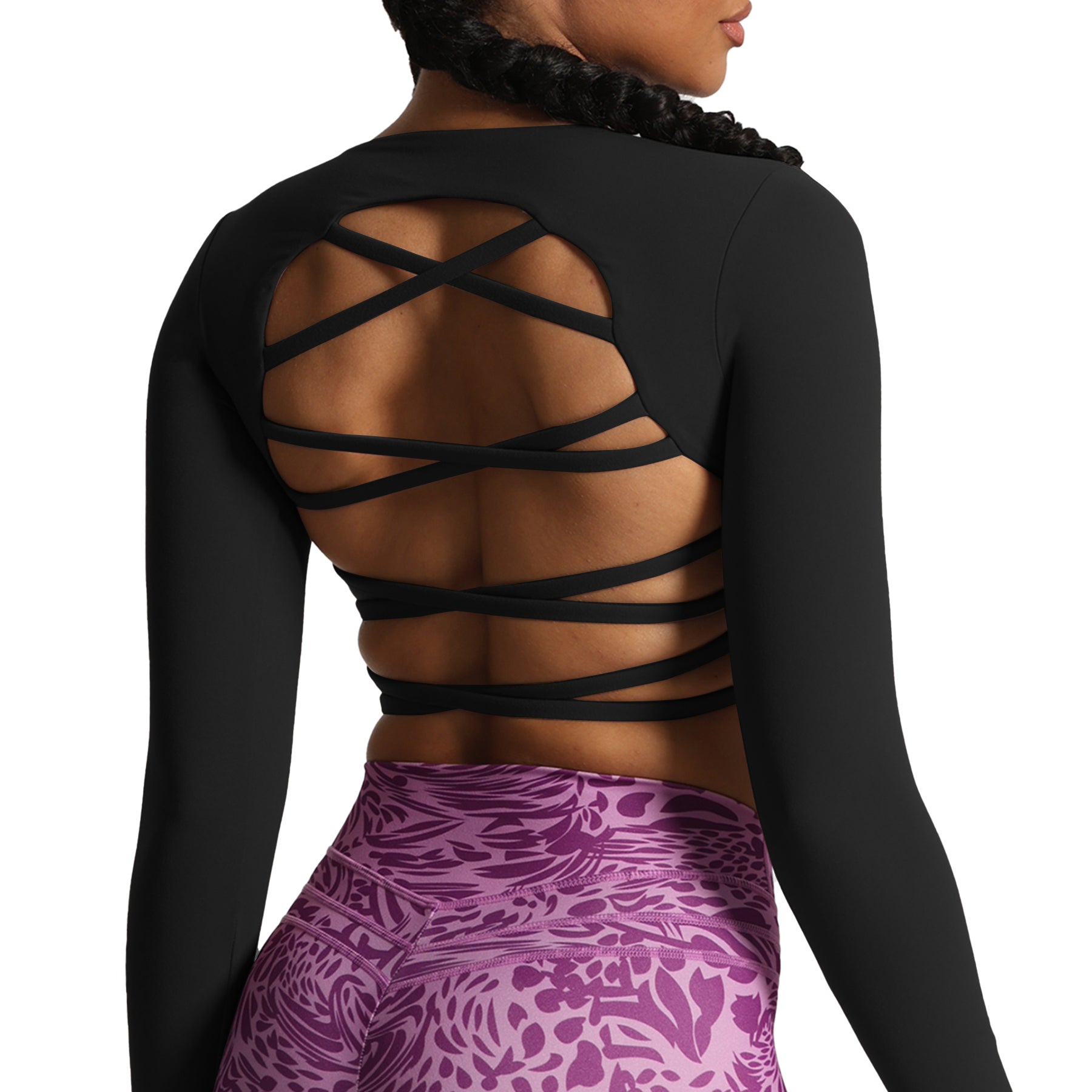 Aoxjox Lacey Long-Sleeve Crop