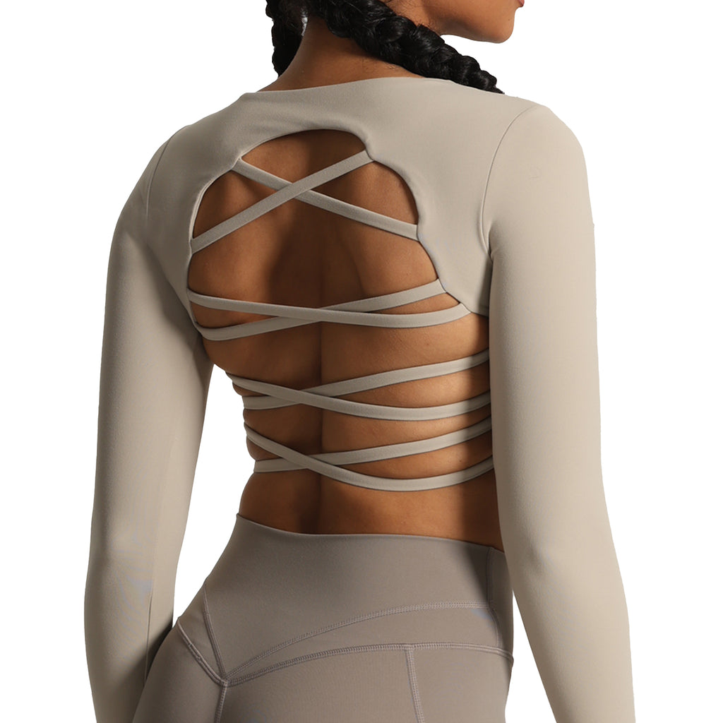 Aoxjox Lacey Long-Sleeve Crop