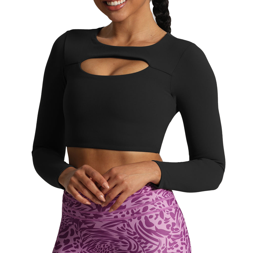 Aoxjox Lacey Long-Sleeve Crop