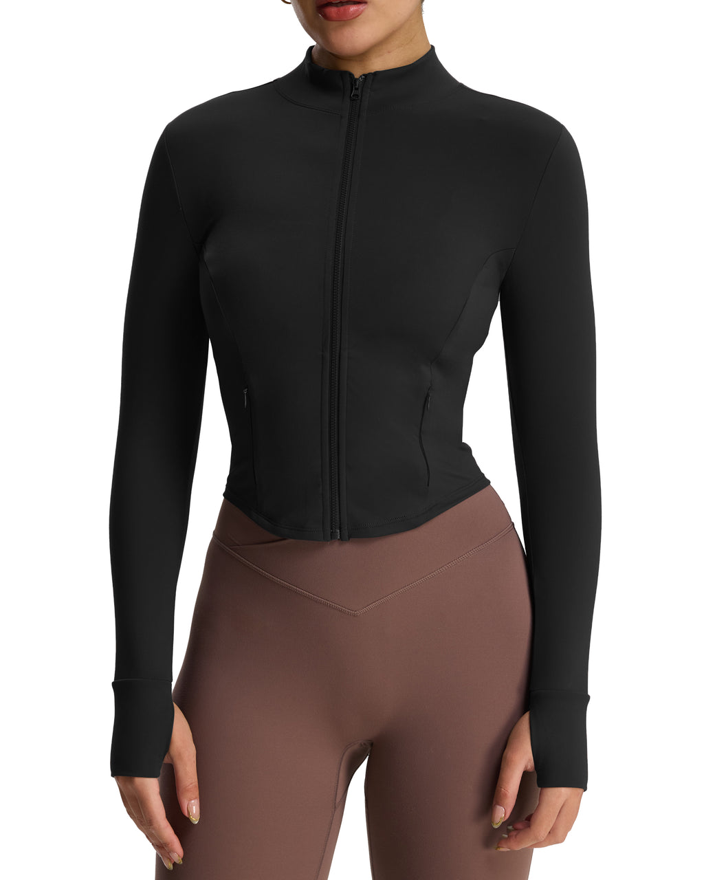 Aoxjox Full Zippered "Geo Zip" Jacket Long Sleeve