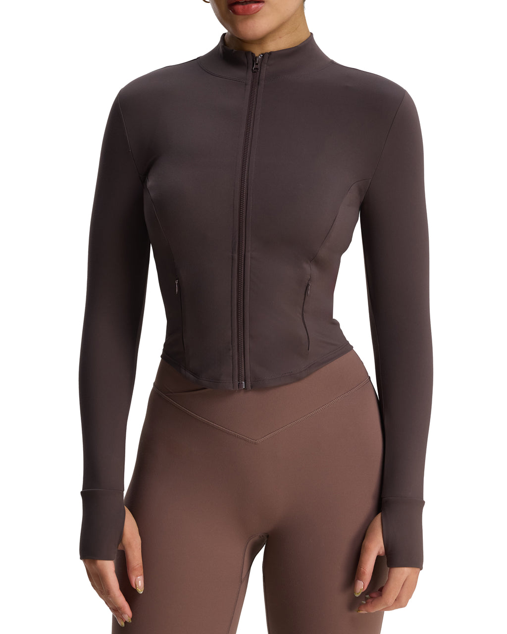 Aoxjox Full Zippered "Geo Zip" Jacket Long Sleeve