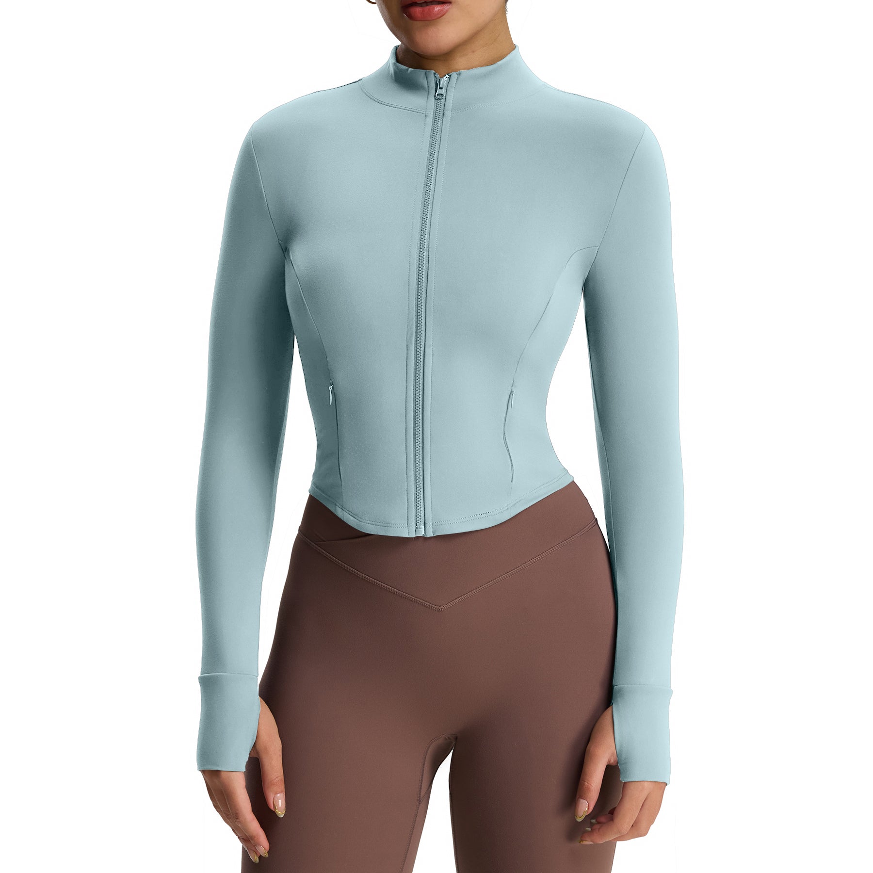 Aoxjox Full Zippered "Geo Zip" Jacket Long Sleeve