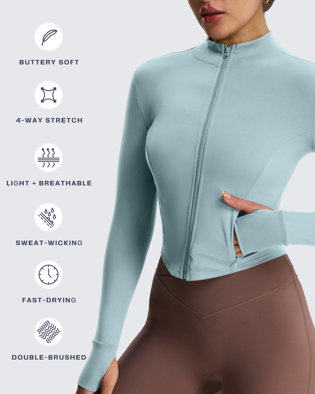 Aoxjox Full Zippered "Geo Zip" Jacket Long Sleeve