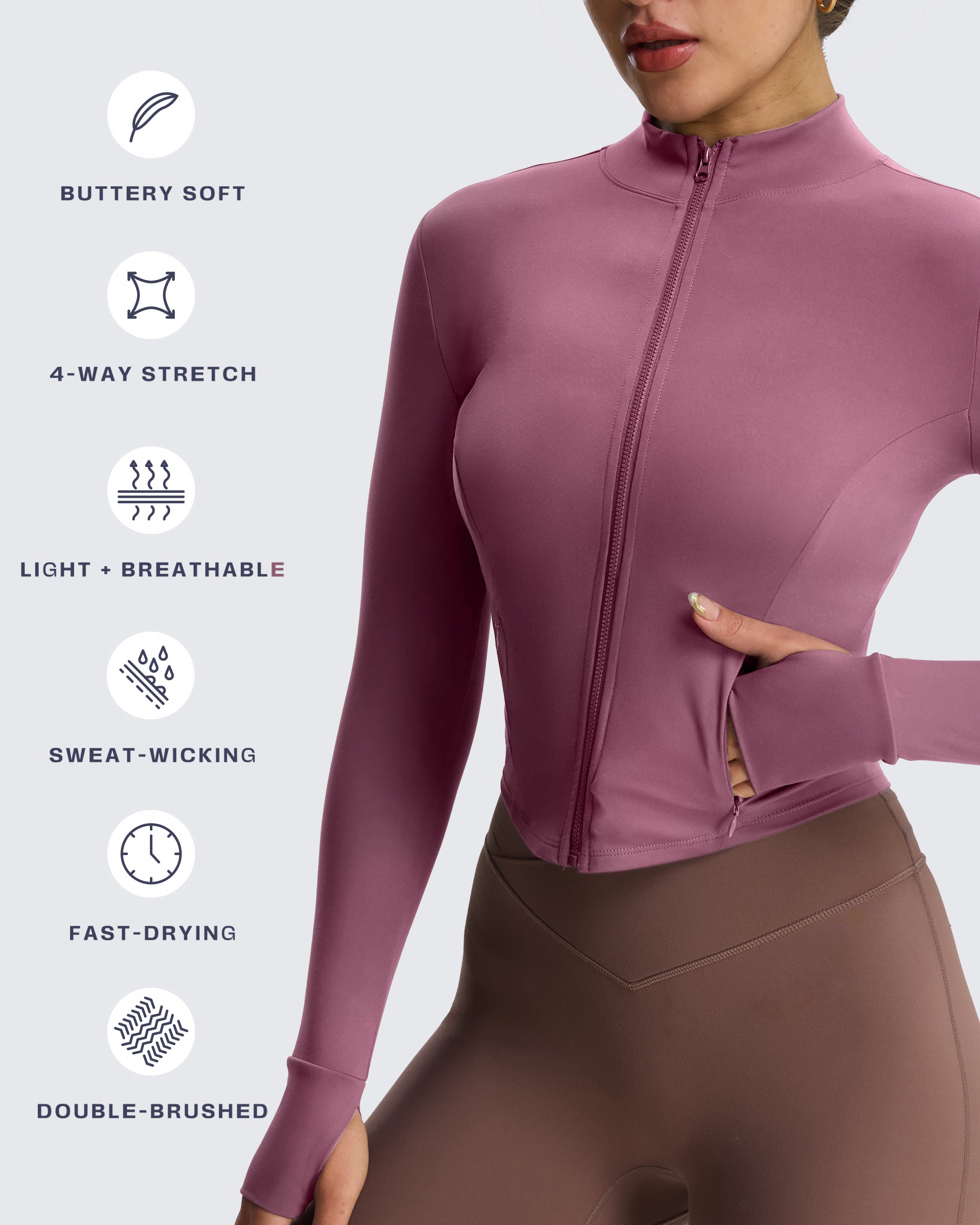 Aoxjox Full Zippered "Geo Zip" Jacket Long Sleeve