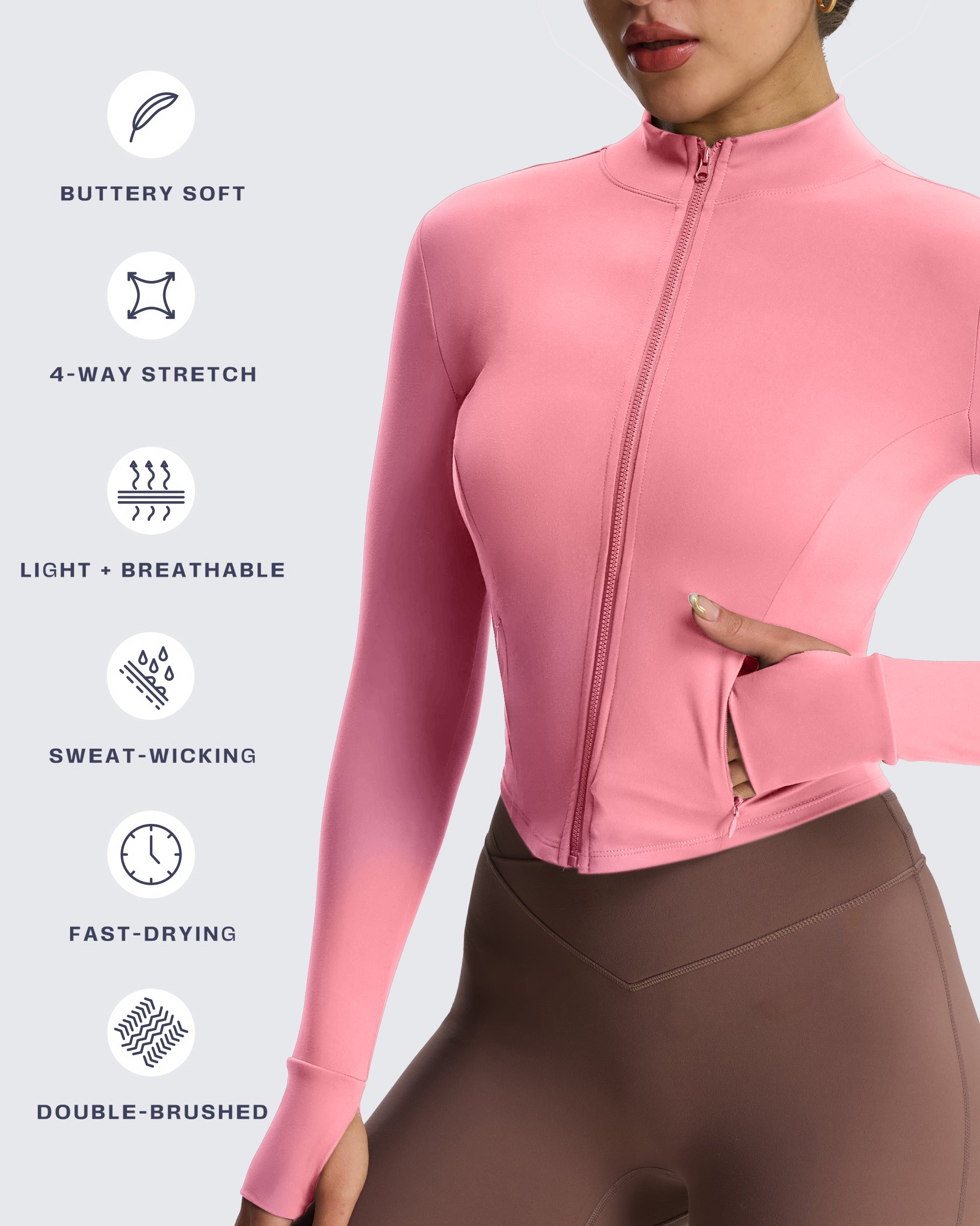 Aoxjox Full Zippered "Geo Zip" Jacket Long Sleeve